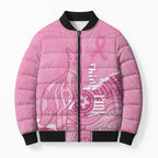 Australia Soccer Breast Cancer Custom Bomber Puffer Jacket Think Pink Aussie Opal Aboriginal Art