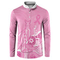 Australia Soccer Breast Cancer Custom Button Sweatshirt Think Pink Aussie Opal Aboriginal Art