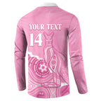 Australia Soccer Breast Cancer Custom Button Sweatshirt Think Pink Aussie Opal Aboriginal Art