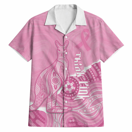 Australia Soccer Breast Cancer Custom Hawaiian Shirt Think Pink Aussie Opal Aboriginal Art
