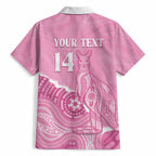 Australia Soccer Breast Cancer Custom Hawaiian Shirt Think Pink Aussie Opal Aboriginal Art