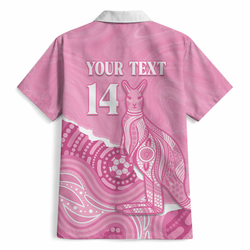 Australia Soccer Breast Cancer Custom Hawaiian Shirt Think Pink Aussie Opal Aboriginal Art
