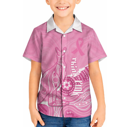 Australia Soccer Breast Cancer Custom Hawaiian Shirt Think Pink Aussie Opal Aboriginal Art