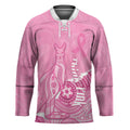 Australia Soccer Breast Cancer Custom Hockey Jersey Think Pink Aussie Opal Aboriginal Art