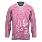 Australia Soccer Breast Cancer Custom Hockey Jersey Think Pink Aussie Opal Aboriginal Art