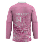 Australia Soccer Breast Cancer Custom Hockey Jersey Think Pink Aussie Opal Aboriginal Art