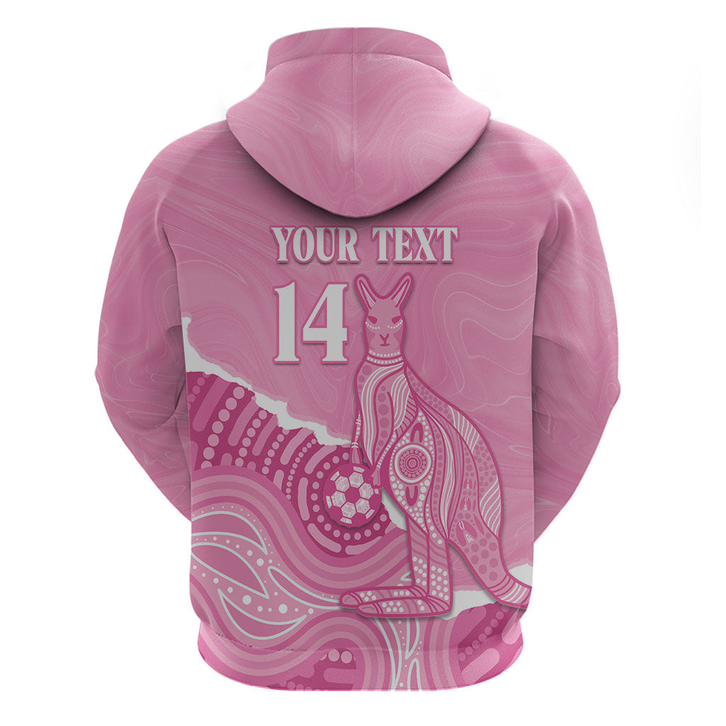 Australia Soccer Breast Cancer Custom Hoodie Think Pink Aussie Opal Aboriginal Art