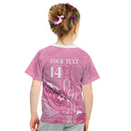 Australia Soccer Breast Cancer Custom Kid T Shirt Think Pink Aussie Opal Aboriginal Art