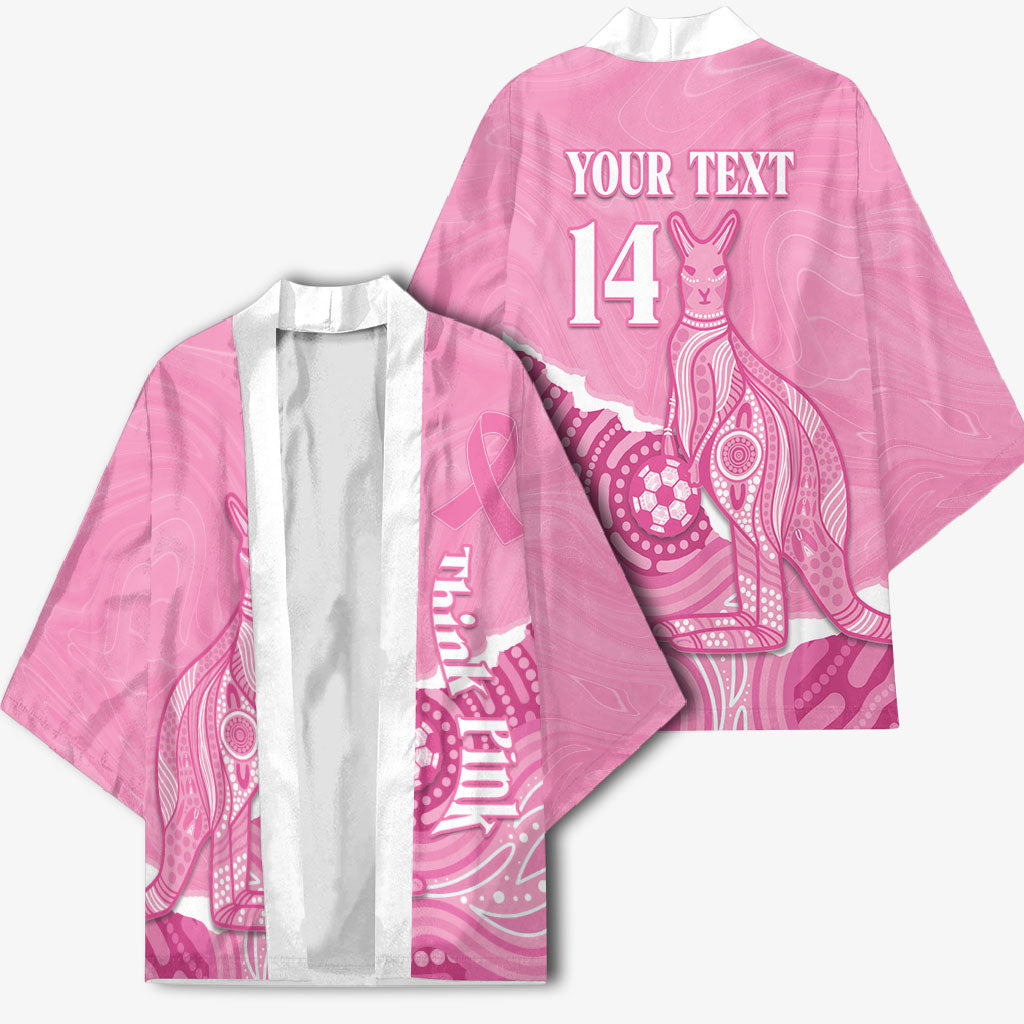 Australia Soccer Breast Cancer Custom Kimono Think Pink Aussie Opal Aboriginal Art