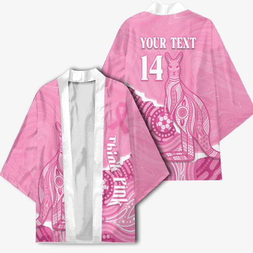 Australia Soccer Breast Cancer Custom Kimono Think Pink Aussie Opal Aboriginal Art