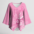 Australia Soccer Breast Cancer Custom Kimono Sleeve Blouse Think Pink Aussie Opal Aboriginal Art