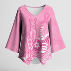 Australia Soccer Breast Cancer Custom Kimono Sleeve Blouse Think Pink Aussie Opal Aboriginal Art