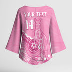 Australia Soccer Breast Cancer Custom Kimono Sleeve Blouse Think Pink Aussie Opal Aboriginal Art