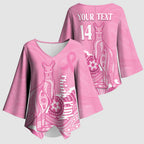 Australia Soccer Breast Cancer Custom Kimono Sleeve Blouse Think Pink Aussie Opal Aboriginal Art