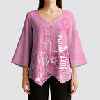 Australia Soccer Breast Cancer Custom Kimono Sleeve Blouse Think Pink Aussie Opal Aboriginal Art
