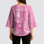 Australia Soccer Breast Cancer Custom Kimono Sleeve Blouse Think Pink Aussie Opal Aboriginal Art