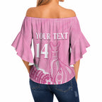 Australia Soccer Breast Cancer Custom Off Shoulder Wrap Waist Top Think Pink Aussie Opal Aboriginal Art