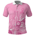Australia Soccer Breast Cancer Custom Polo Shirt Think Pink Aussie Opal Aboriginal Art