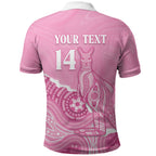 Australia Soccer Breast Cancer Custom Polo Shirt Think Pink Aussie Opal Aboriginal Art