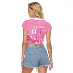 Australia Soccer Breast Cancer Custom Raglan Cropped T Shirt Think Pink Aussie Opal Aboriginal Art