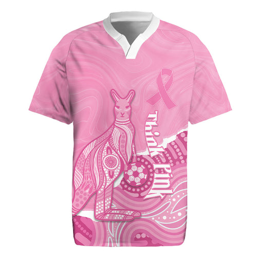 Australia Soccer Breast Cancer Custom Rugby Jersey Think Pink Aussie Opal Aboriginal Art