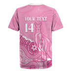 Australia Soccer Breast Cancer Custom Rugby Jersey Think Pink Aussie Opal Aboriginal Art