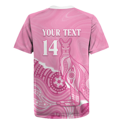 Australia Soccer Breast Cancer Custom Rugby Jersey Think Pink Aussie Opal Aboriginal Art