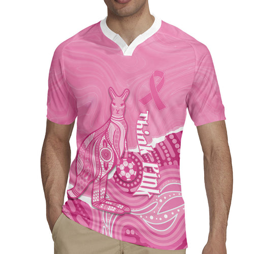 Australia Soccer Breast Cancer Custom Rugby Jersey Think Pink Aussie Opal Aboriginal Art
