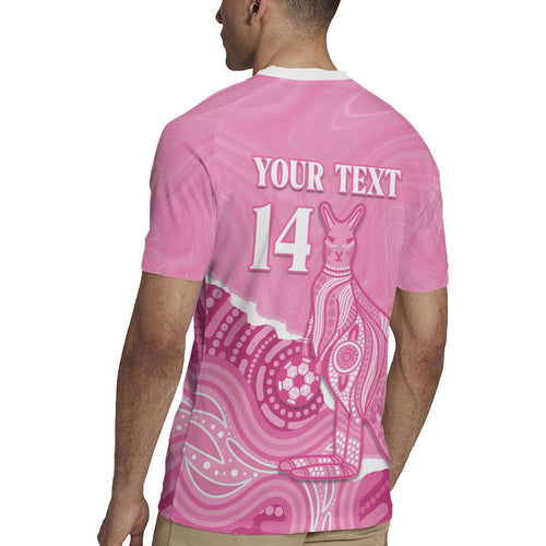 Australia Soccer Breast Cancer Custom Rugby Jersey Think Pink Aussie Opal Aboriginal Art