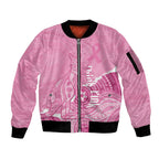 Australia Soccer Breast Cancer Custom Sleeve Zip Bomber Jacket Think Pink Aussie Opal Aboriginal Art