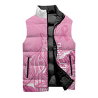 Australia Soccer Breast Cancer Custom Sleeveless Puffer Jacket Think Pink Aussie Opal Aboriginal Art