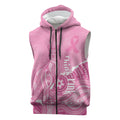 Australia Soccer Breast Cancer Custom Sleeveless Zip Hoodie Think Pink Aussie Opal Aboriginal Art