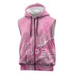 Australia Soccer Breast Cancer Custom Sleeveless Zip Hoodie Think Pink Aussie Opal Aboriginal Art