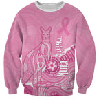 Australia Soccer Breast Cancer Custom Sweatshirt Think Pink Aussie Opal Aboriginal Art