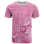 Australia Soccer Breast Cancer Custom T Shirt Think Pink Aussie Opal Aboriginal Art