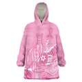 Australia Soccer Breast Cancer Custom Wearable Blanket Hoodie Think Pink Aussie Opal Aboriginal Art