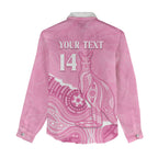 Australia Soccer Breast Cancer Custom Women Casual Shirt Think Pink Aussie Opal Aboriginal Art