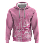 Australia Soccer Breast Cancer Custom Zip Hoodie Think Pink Aussie Opal Aboriginal Art