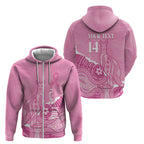 Australia Soccer Breast Cancer Custom Zip Hoodie Think Pink Aussie Opal Aboriginal Art