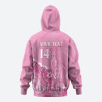 Australia Soccer Breast Cancer Custom Zip Hoodie Think Pink Aussie Opal Aboriginal Art