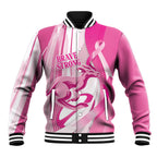 Australia Rugby Breast Cancer Personalised Baseball Jacket Brave Strong Pink Ribbon Sporty Style