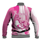 Australia Rugby Breast Cancer Personalised Baseball Jacket Brave Strong Pink Ribbon Sporty Style