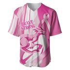 Australia Rugby Breast Cancer Personalised Baseball Jersey Brave Strong Pink Ribbon Sporty Style