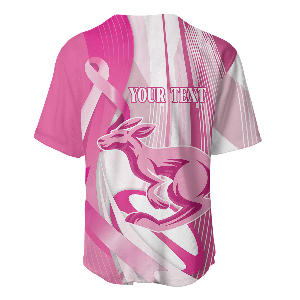 Australia Rugby Breast Cancer Personalised Baseball Jersey Brave Strong Pink Ribbon Sporty Style