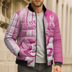 Australia Rugby Breast Cancer Personalised Bomber Puffer Jacket Brave Strong Pink Ribbon Sporty Style