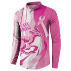 Australia Rugby Breast Cancer Personalised Button Sweatshirt Brave Strong Pink Ribbon Sporty Style