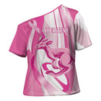 Australia Rugby Breast Cancer Personalised Cross Shoulder Shirt Brave Strong Pink Ribbon Sporty Style