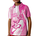 Australia Rugby Breast Cancer Personalised Kid Polo Shirt Brave Strong Pink Ribbon Sporty Style