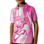 Australia Rugby Breast Cancer Personalised Kid Polo Shirt Brave Strong Pink Ribbon Sporty Style