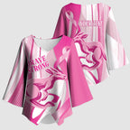 Australia Rugby Breast Cancer Personalised Kimono Sleeve Blouse Brave Strong Pink Ribbon Sporty Style